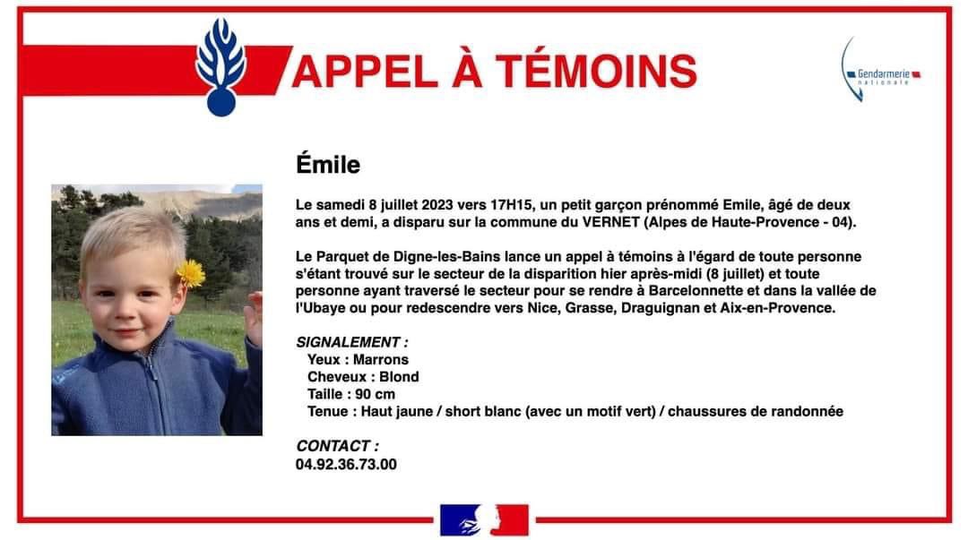 alptm0is's tweet photo. Le petit #Emile est toujours recherché. Contactez le numéro suivant si vous disposez d’information : 04 92 36 73 00.

J’espère que ce petit bonhomme sera retrouvé 🙏🏼 https://t.co/nCuSe4JqLs