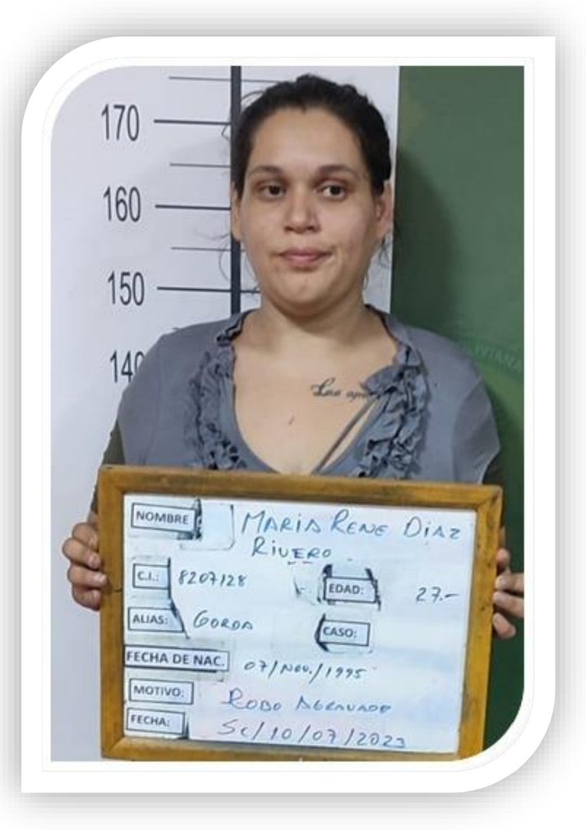 EDelCastilloDC's tweet photo. 1/3 Se informa a la población cruceña de la aprehensión de Felipe Rodrigo Vargas (colombiano) y María René Diaz (boliviana) por el delito de robo agravado, cuando se los identificó robando cables en altas horas de la madrugada, siendo víctima la empresa telefónica Cotas. https://t.co/oyLyveGAaR