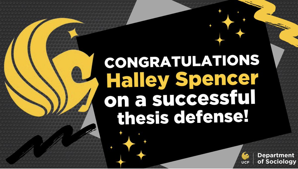 Congratulations to Halley Spencer on a successful thesis defense! 🎉🎉🎉 #GoKnights #ChargeOn #UCFSciences #UCFSociology