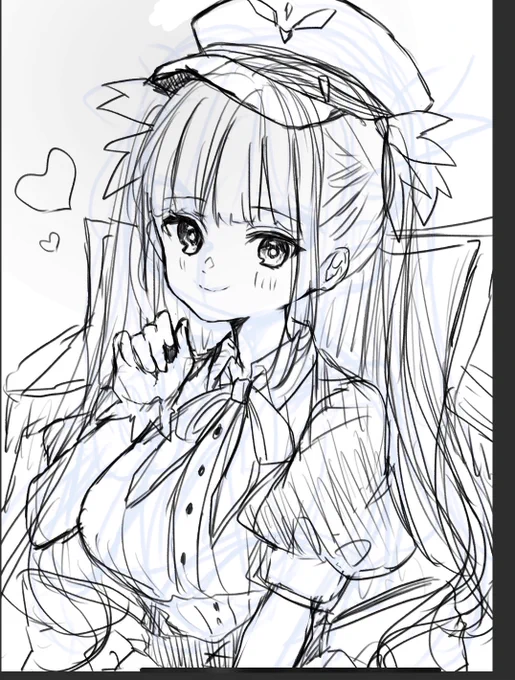 スケブで神楽めあちゃん描いてます👌 