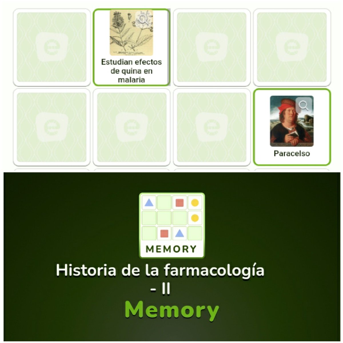 DrRicardoPena's tweet image. Nuevos juegos educativos para mis estudiantes de @mediuniandes @Uniandes

Pueden probar uno de ellos en este enlace: 
es.educaplay.com/recursos-educa…

Agradezco sus comentarios 🙌

#historiadelamedicina #historiadelafarmacologia #farmacologia #historia #meded
