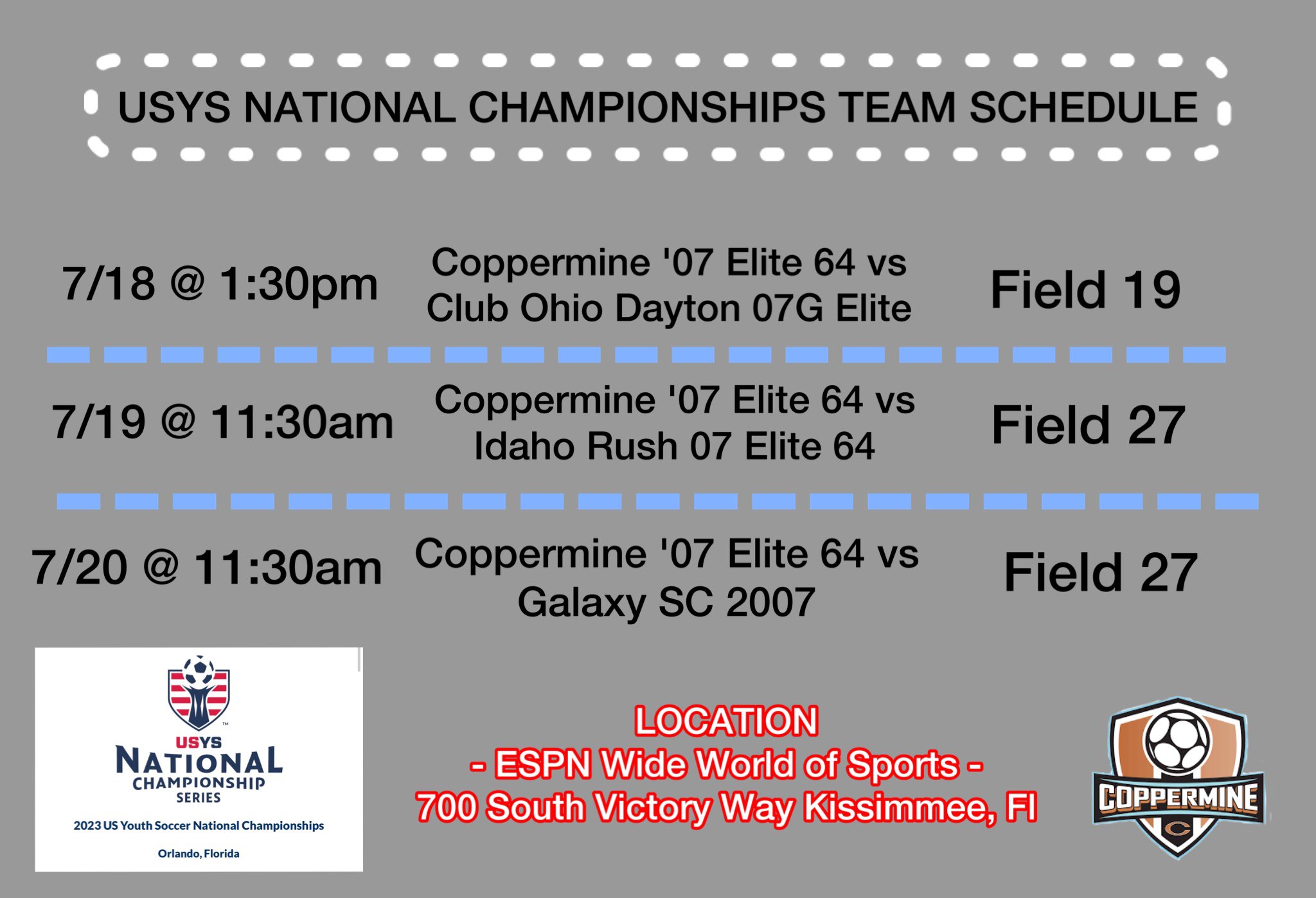 sarah ford on Twitter "USYS NATIONALS SCHEDULE FOR 7/187/20!! Cant