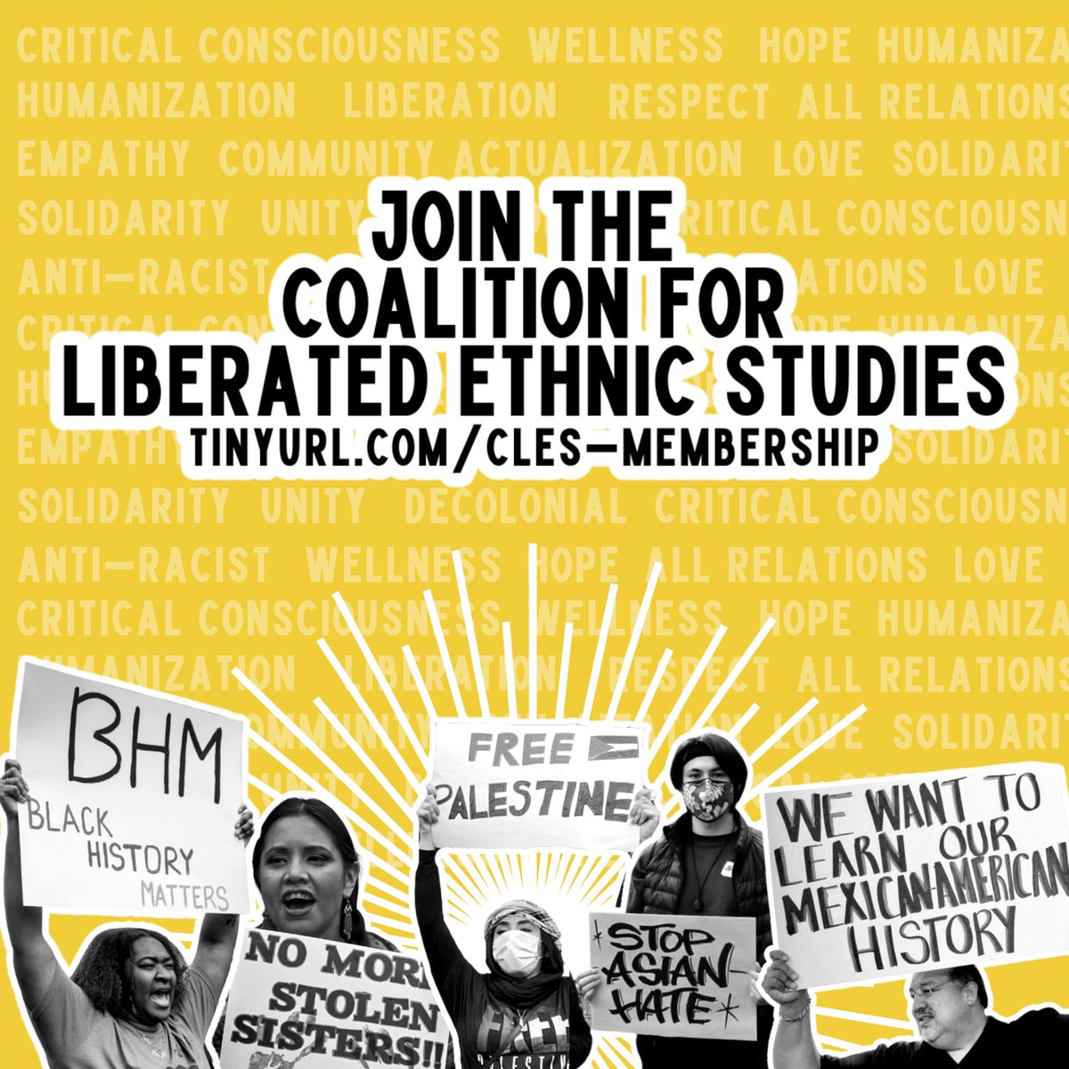 LiberatedESC's tweet photo. We welcome those aligned to our values to join our #ethnicstudies movement! Help us continue to fight for the right to #TeachTruth in our classrooms! Join CLES today!

Help us defend ethnic studies! Apply today at: https://t.co/IPufEcgdGM https://t.co/tzlNi4cMhN