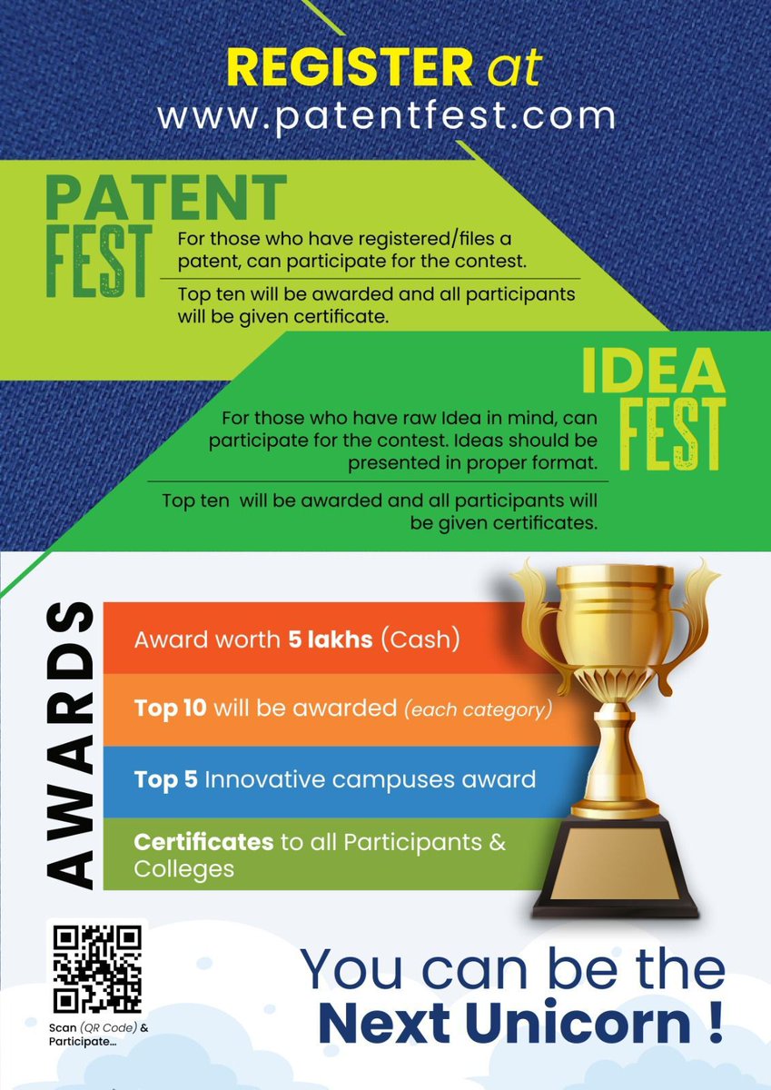 VisionNextNgp's tweet photo. You can be the Next Unicorn!
REGISTER at https://t.co/ywmWZRGMg3
#PatentFest #GameChanger #VisionNextFoundation #Nagpur #PRTimes #EnlightenTheSoul https://t.co/o3rfB6Vzdn