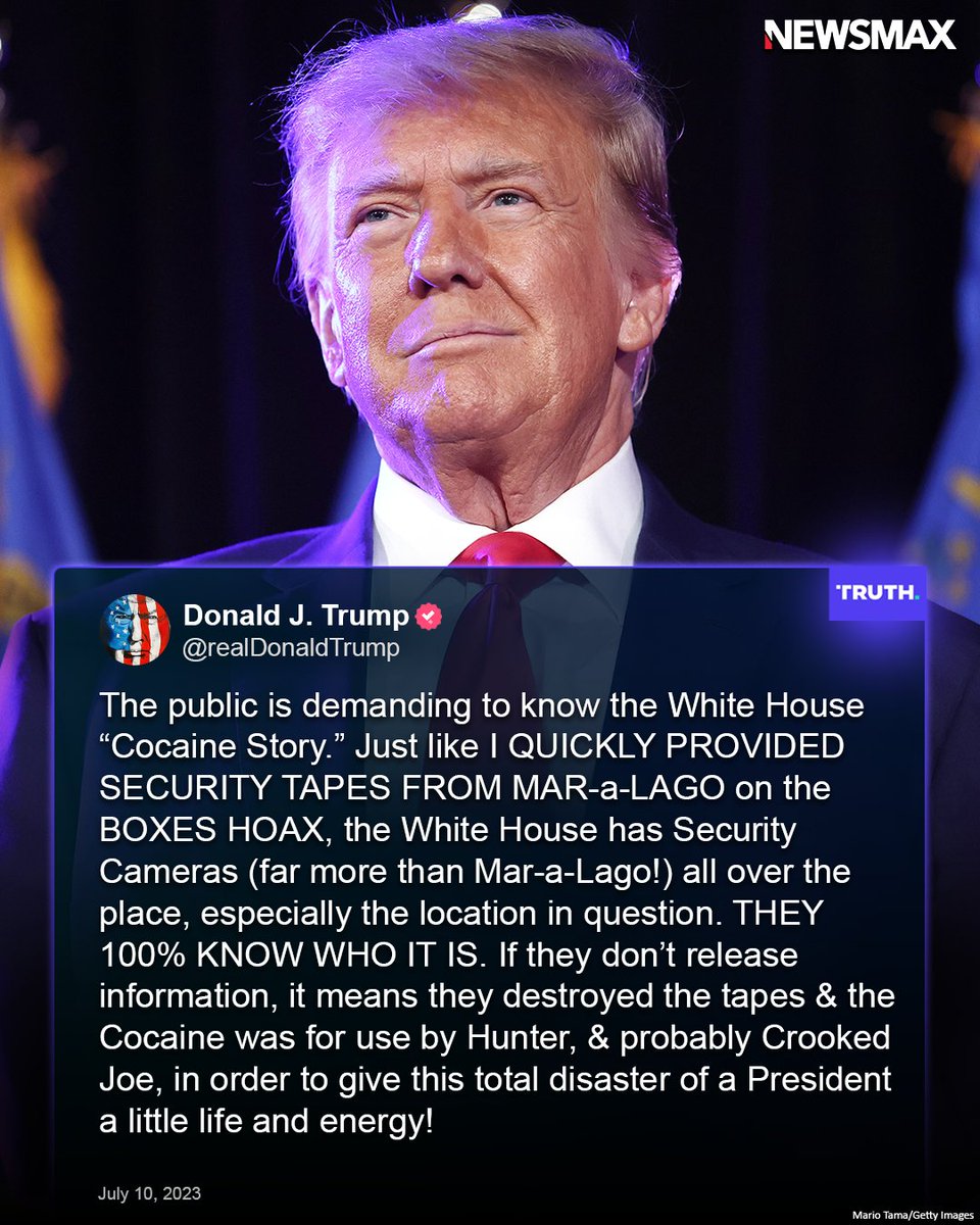 'CROOKED JOE' &amp; COKE: Trump shreds lack of official answers or accountability on Biden White House cocaine controversy bit.ly/43l9w4z