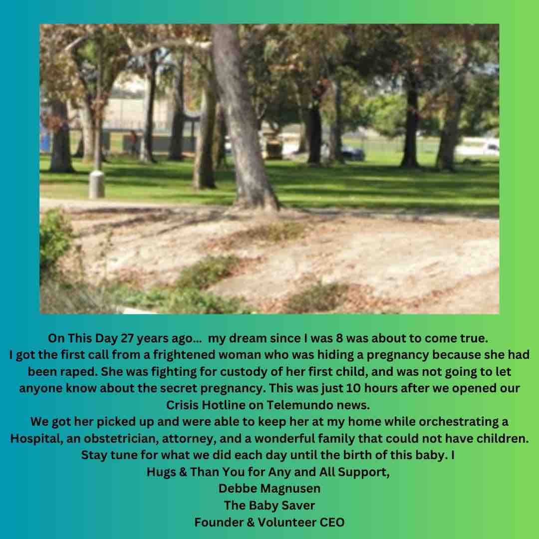 DebbeMagnusen's tweet image. 27 years ago we got our first call… stay tuned to find out more #projectcuddle #babysaver #nonprofit #teenpregnacy #pregnant #help #baby #savebabies #crisis #babyabandoned #help #nonprofit #donatenow #babiessaved