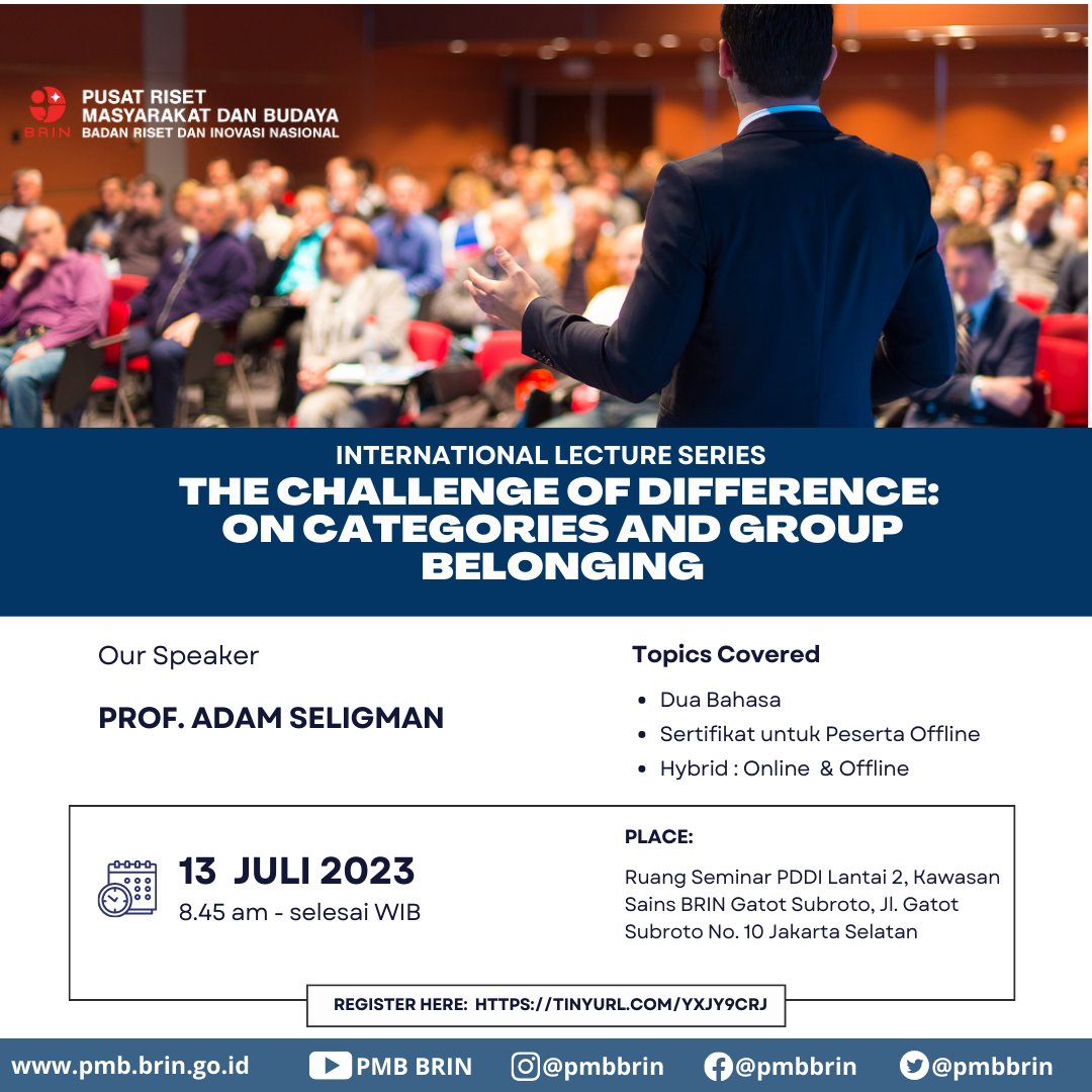 pmbbrin's tweet photo. International Lecture Series with Prof. Adam Seligman https://t.co/gGOtnYFoOW