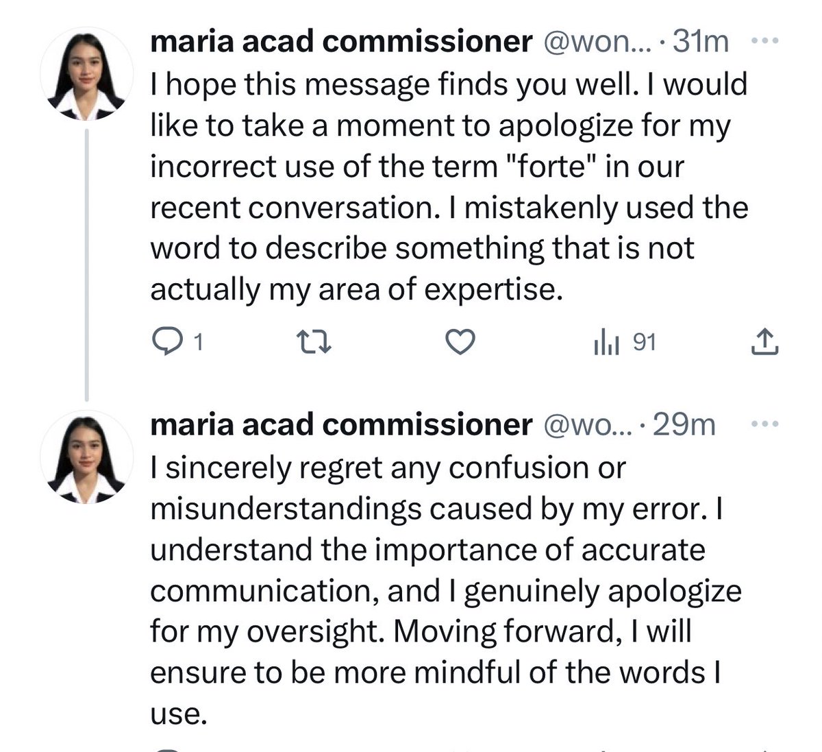 samfidel07's tweet image. lf commissioner (for exposure)

Run it in ai detector also, and it is entirely made by AI. Apology letter na nga lang. How can we trust you on comms kung pati twitter post, chat gpt user ka.

BEWARE OF THIS KIND OF COMMISSIONER. SHE MIGHT’VE USING CHATGPT ON HER WORKS.