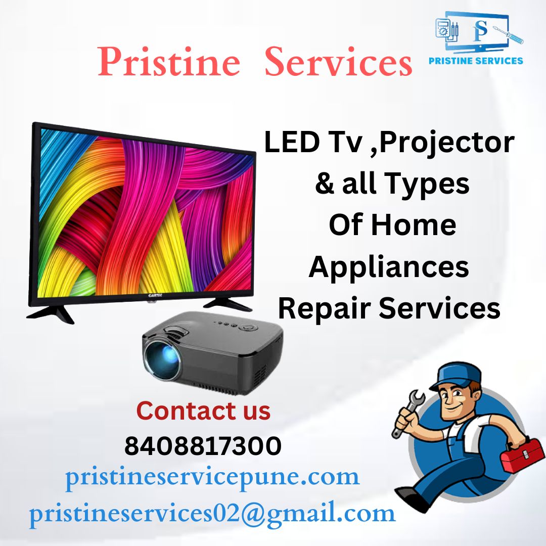 PristineServic5's tweet photo. Having trouble with your LED TV, projector, or home appliances? Don't worry, Pristine Services is here to help!
🌐 Visit our website or give us a call to book your repair service now! 
Contact - 8408817300
#PristineServices #LEDTVRepair #HomeApplianceRepair https://t.co/fo4HDs3xvd