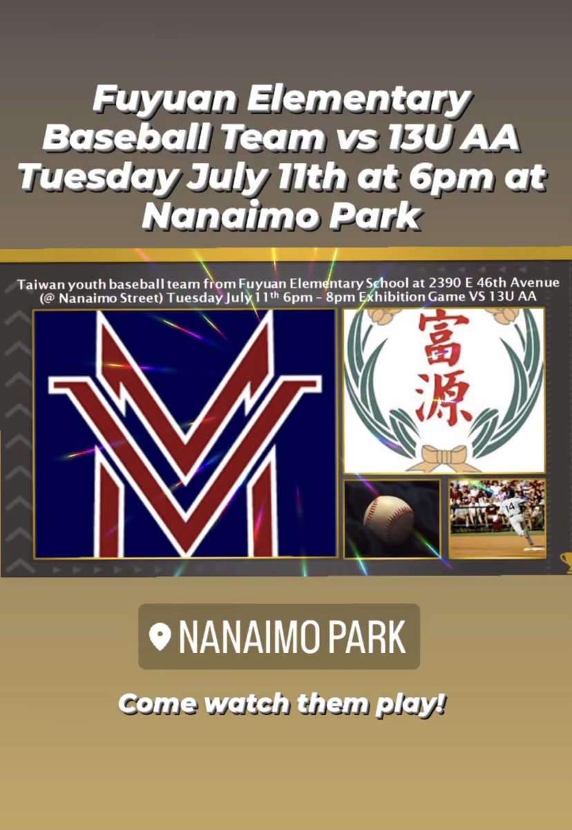 eugeniCode's tweet photo. #Vancouver vs #taiwan #baseball @TW_Vancouver @VancouverMinor1 https://t.co/7yqiQjGtHK
