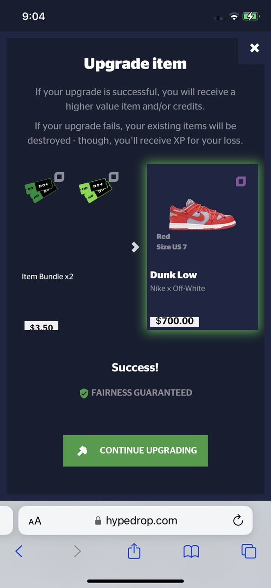 kdxmpt's tweet photo. upgraded $3.50 in vouchers to $700 off-white dunks on @HypeDrop 🆙⬆️✅ https://t.co/kl5LLUtniz