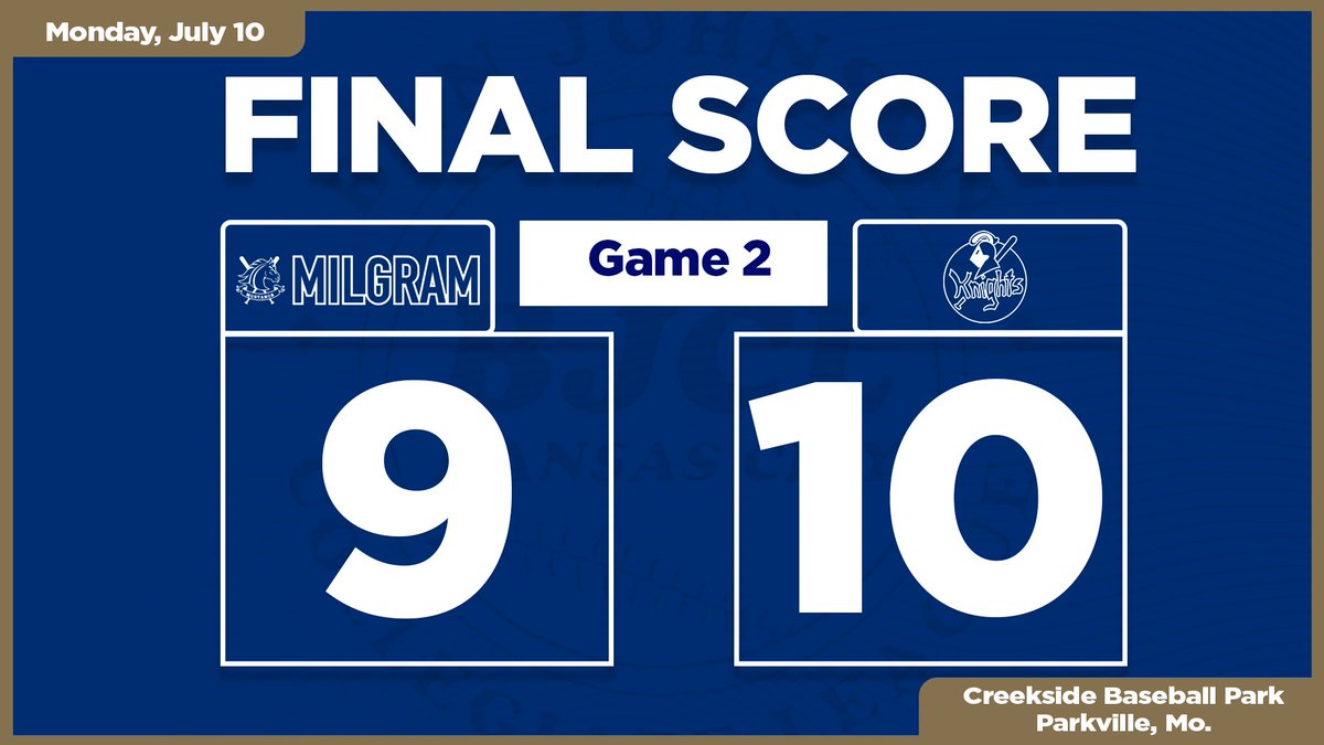 BanJohnsonBSB (@banjohnsonbsb) on Twitter photo The <a href="/KC_Knights_BBC/">Kansas City Knights Baseball Club</a> walk it off in the 9th, as UT <a href="/BUngashick/">Bryce Ungashick</a> (<a href="/SJAbaseball/">St. James Academy Baseball</a>/<a href="/RavenBaseball/">Benedictine Baseball</a>) and UT <a href="/sethbrown27/">Seth Brown</a> (<a href="/StaleyBaseball/">Staley Baseball</a>/<a href="/BakerUBaseball/">Baker Baseball</a>) deliver three-hit performances to lead the way.
Recap: gc.com/game-6473ff35a… The <a href="/KC_Knights_BBC/">Kansas City Knights Baseball Club</a> walk it off in the 9th, as UT <a href="/BUngashick/">Bryce Ungashick</a> (<a href="/SJAbaseball/">St. James Academy Baseball</a>/<a href="/RavenBaseball/">Benedictine Baseball</a>) and UT <a href="/sethbrown27/">Seth Brown</a> (<a href="/StaleyBaseball/">Staley Baseball</a>/<a href="/BakerUBaseball/">Baker Baseball</a>) deliver three-hit performances to lead the way.
Recap: gc.com/game-6473ff35a…