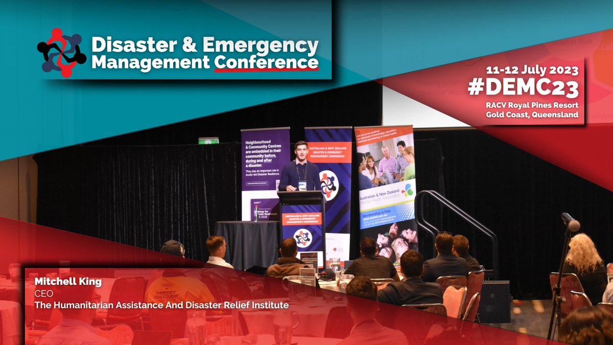 ANZDMC's tweet photo. Mitchell @MitchKingHADRI will explore the critical role of humanitarian and disaster intelligence in providing a comprehensive understanding of disaster risk, enabling informed decision-making, and enhancing response efforts. #DEMC23 https://t.co/BfKRhzbn1y