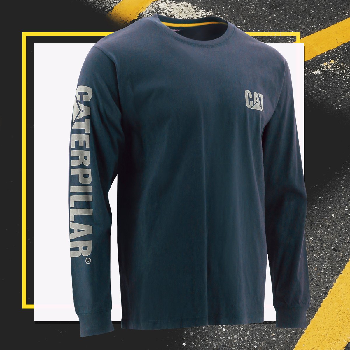 Show off your dedication to quality craftsmanship with the Trademark Banner L/S Tee. This long-sleeve tee is a testament to your commitment to excellence. bit.ly/44pIQ3k #catfootwearsa #footwear #streetstyle #caterpillar #apparel #catapparel