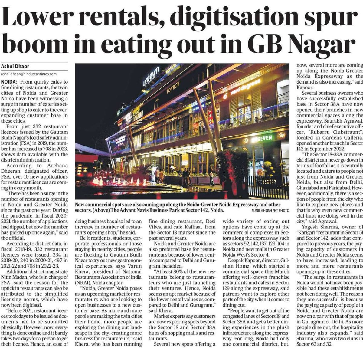 VARUN KHERA (@varunkhera22) on Twitter photo Noida Restaurant industry has increased by almost 200% since 2019. We are leading the space throughout delhiNCR. Thank You <a href="/mygovindia/">MyGovIndia</a> <a href="/dmgbnagar/">DM NOIDA Gautam Buddha Nagar</a> <a href="/noidapolice/">POLICE COMMISSIONERATE GAUTAM BUDDH NAGAR</a> <a href="/PankajSinghBJP/">Pankaj Singh</a> making noida bigger & better. Big thanks to <a href="/htTweets/">Hindustan Times</a> & <a href="/DhaorAshni/">Ashni Dhaor</a> for covering us. <a href="/NRAI_India/">NRAI</a> Noida Restaurant industry has increased by almost 200% since 2019. We are leading the space throughout delhiNCR. Thank You <a href="/mygovindia/">MyGovIndia</a> <a href="/dmgbnagar/">DM NOIDA Gautam Buddha Nagar</a> <a href="/noidapolice/">POLICE COMMISSIONERATE GAUTAM BUDDH NAGAR</a> <a href="/PankajSinghBJP/">Pankaj Singh</a> making noida bigger & better. Big thanks to <a href="/htTweets/">Hindustan Times</a> & <a href="/DhaorAshni/">Ashni Dhaor</a> for covering us. <a href="/NRAI_India/">NRAI</a>