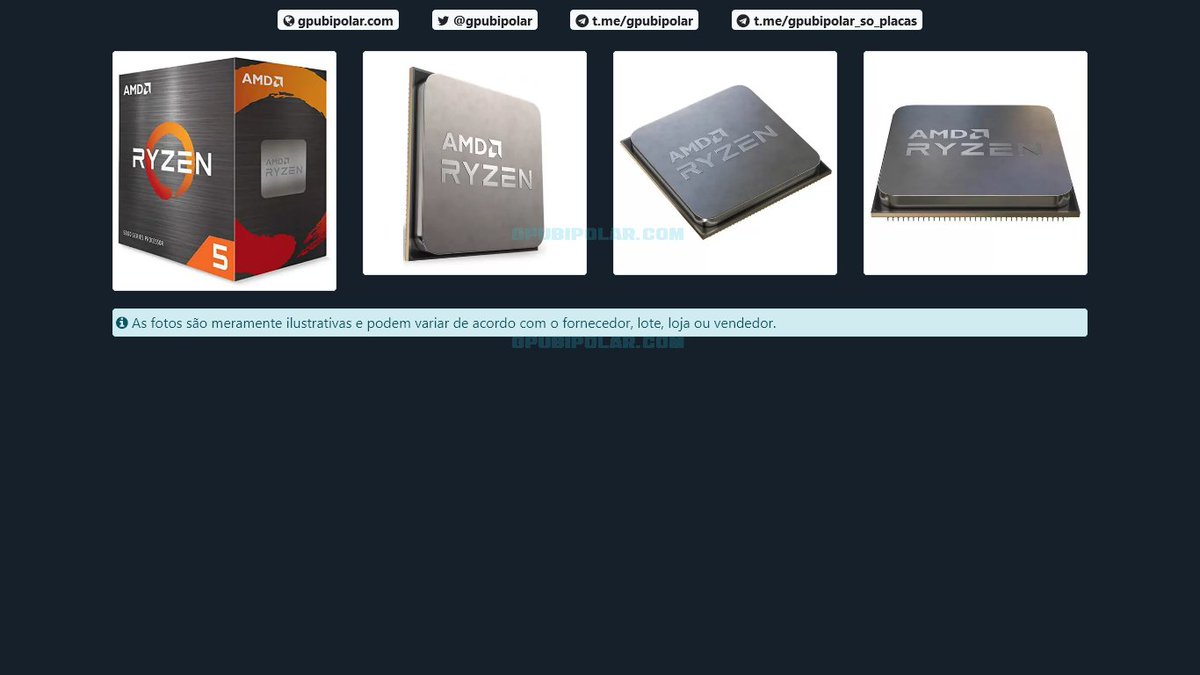 cpubipolar's tweet photo. ↘️ Processador Amd Ryzen 5 5600G 3.9Ghz - 4.4Ghz 8 Núcleos Am4

😃 REDUZIU e CUSTA: R$ 947,22 à vista (-10.73%)
ou 9x de R$ 120,97 (R$ 1.088,73)
📉 QUEDA de R$ -113,81
🕒 01:34:08(-3 GMT)
🏢🚚 Olist Store
🔗 https://t.co/vuxes4fPhi https://t.co/qp79PE0cWK