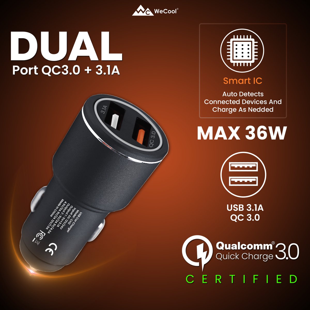 wecoolindia's tweet photo. WeCool Smart CH2 36W Metalic Car Charger with Fast Charging Dual Output,Qualcomm Certified QC 3.0 and USB A 3.1A,Compatible with Smartphones,Tablet, and Other USB Devices
#wecool #Qualcomm #certified #car #charger #USB
Shop Now: https://t.co/Saiyzd1lkN https://t.co/fffKdw7lxD