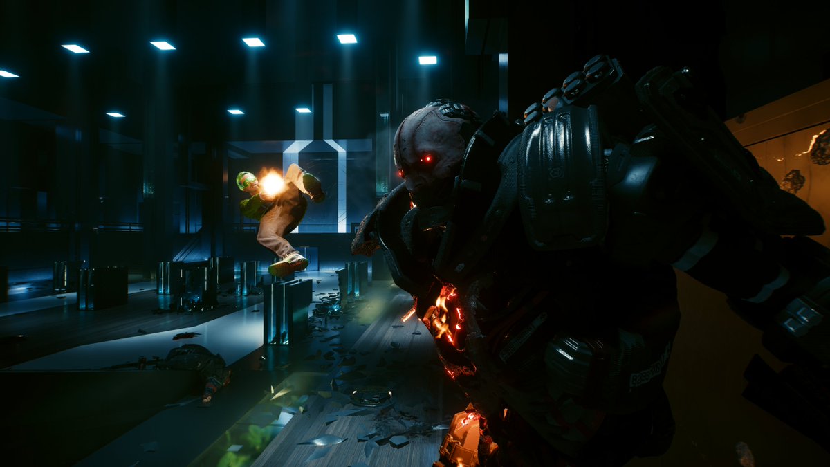 greenball_141's tweet photo. My Adam Smasher fight sucked, he got stuck in a spot and couldn't move. #Cyberpunk2077 https://t.co/F5HLP7qStD