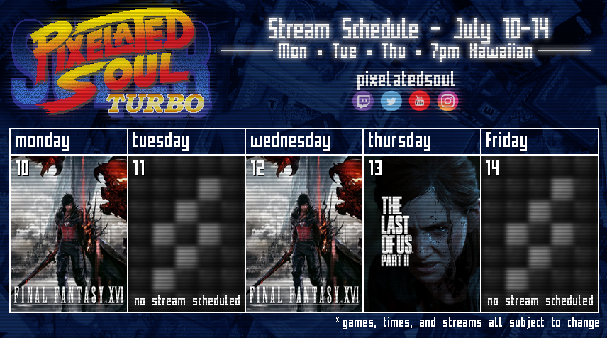 pixelatedsoul's tweet photo. Live now with Final Fantasy XVI. No stream tomorrow since I'm watching Mission Impossible, but I'm making up for it by streaming on Wednesday.  https://t.co/zbyyTX9oiD https://t.co/Kot5UaR5Os