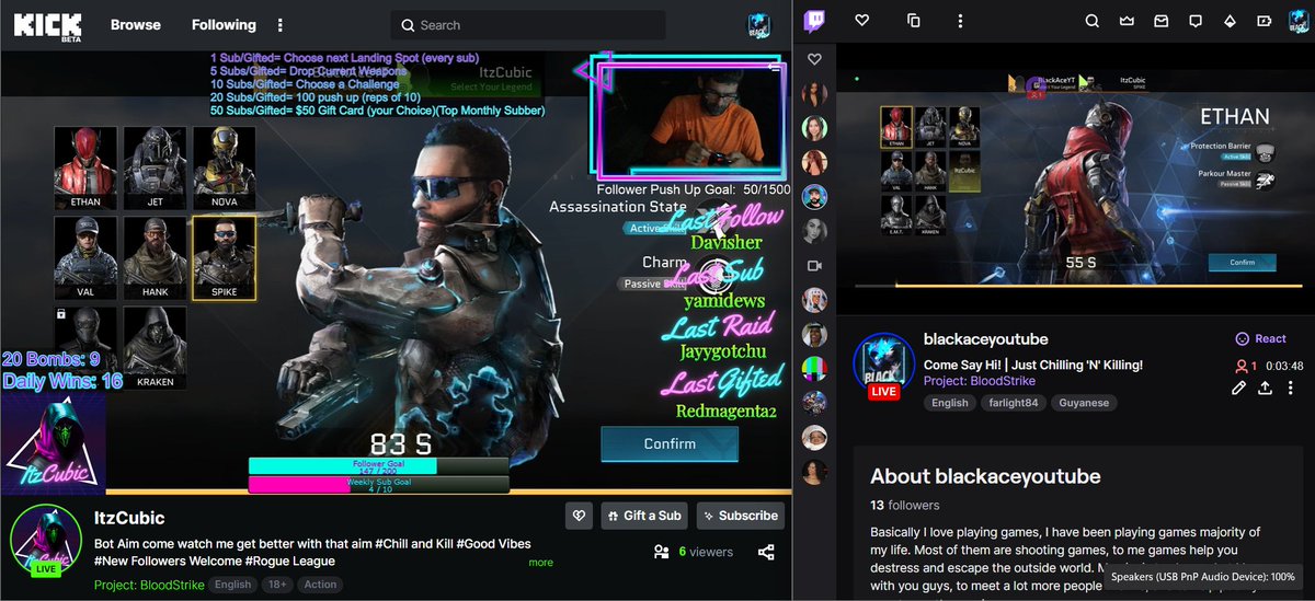 black_ace116's tweet photo. If you guys missed tonight's stream, make sure to catch us tomorrow night at 9PM for some more Project: BloodStrike. It was hella fun! 
#KickStreamer #TwitchStreamer #ProjectBloodStrike #ItzCubic #blackaceyoutube
https://t.co/vDRblgLFZS
https://t.co/Znh1n3cSAR https://t.co/hrUYCCwUX3