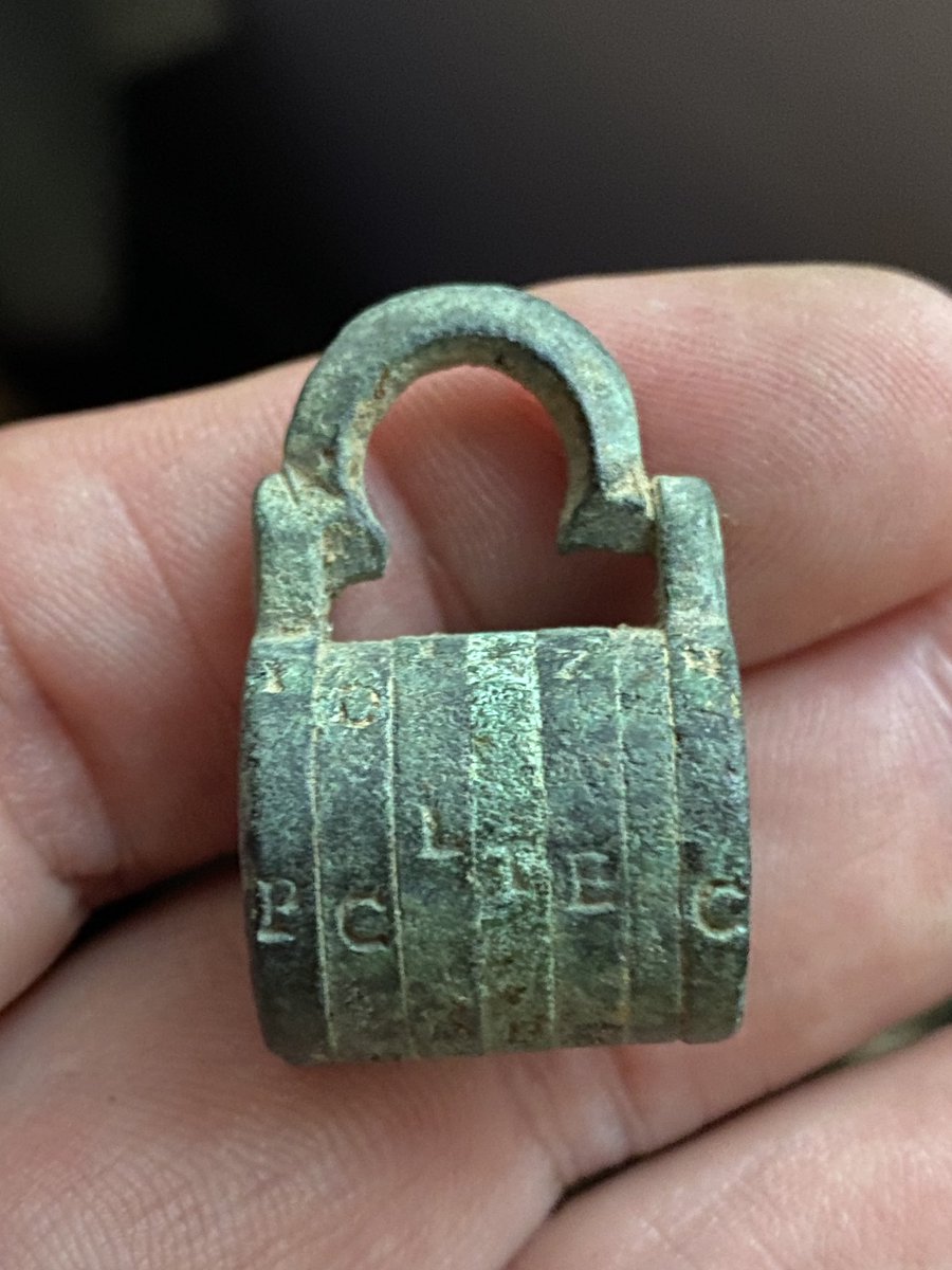 Small combination lock I found about 20 years ago. I presumed it to be date late Victorian but a few are mentioned on find.org.uk and suggest late 16th early 17th century. Would be great but I’m not convinced.
