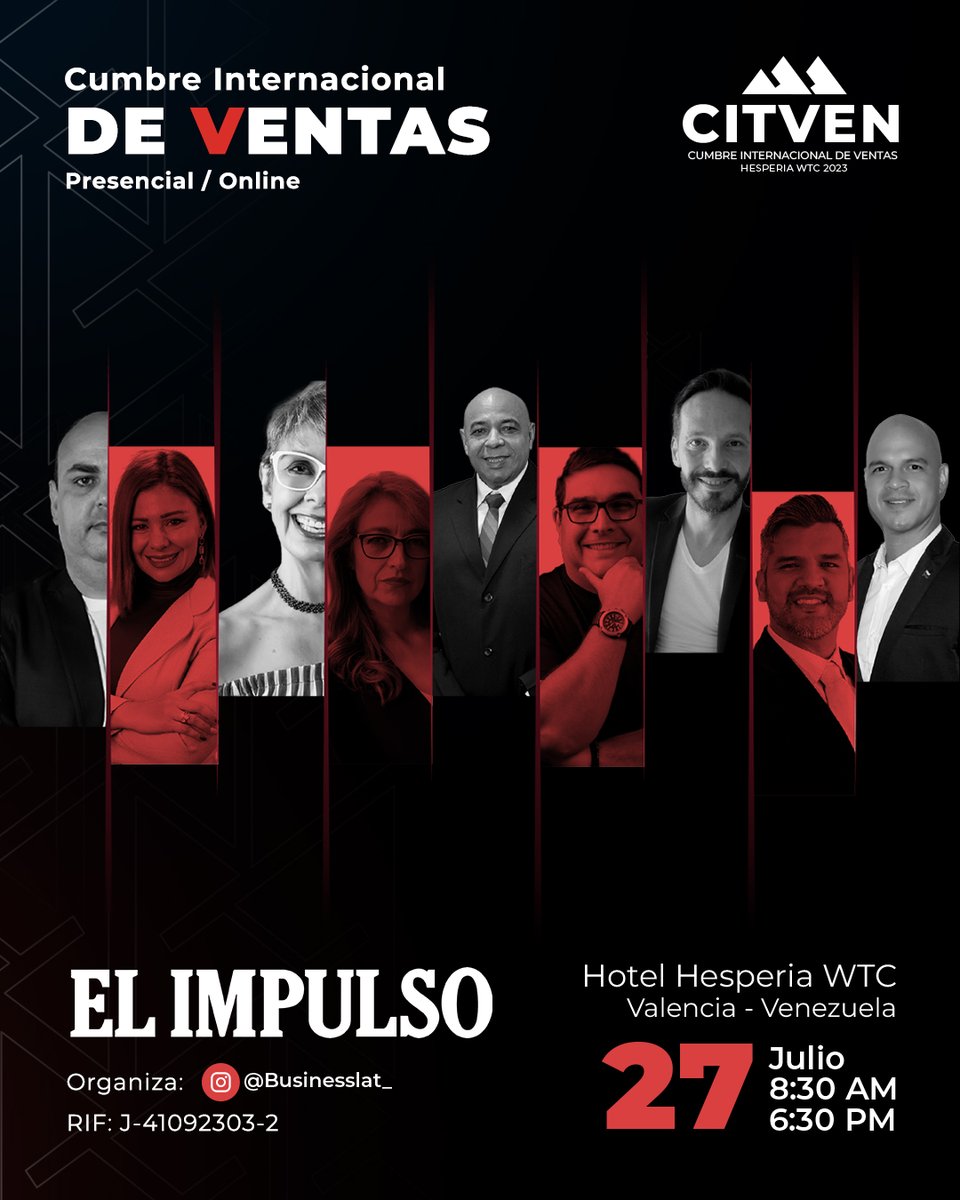elimpulsocom's tweet photo. #Publicidad
Es el momento de implementar tus conocimientos y habilidades de la mano de 9 expertos sobre ventas. 💪🏻💡
27 de Julio en el Hotel Hesperia WTC en Valencia
Información 0412-5621466📲
Inscripciones
https://t.co/437zsA53nU
#citven #venezuela #valencia #ventas https://t.co/s4vVqEThpw
