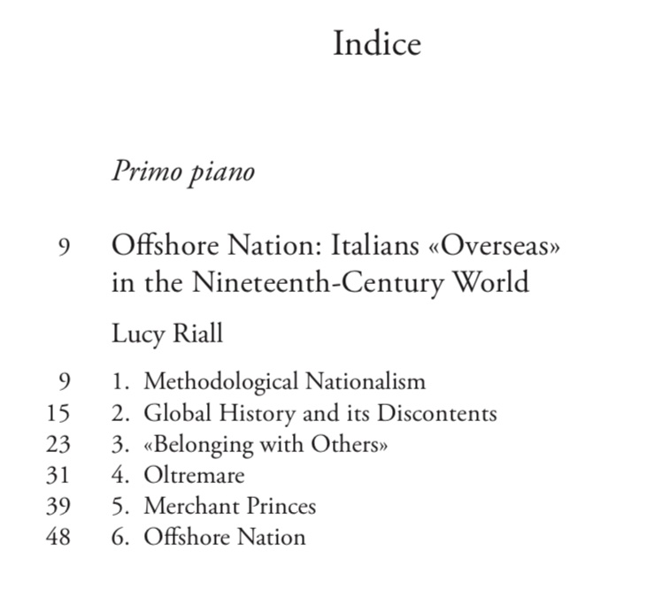 It’s out! Lucy Riall’s new work on “Offshore Nation: Italians ‘Overseas’ in the 19th C World” in Storica. It’s open access and I can honestly say this piece makes my brain sing: new ideas, new research, big questions. viella.it/download/7298/… @ital_hist_stud