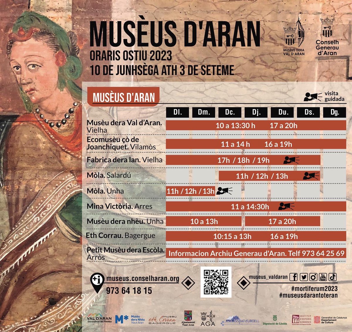 Museus_ValAran's tweet photo. ☀️OSTIU 2023 🏛️
Vos ac voletz passar “de mòrt”? 👻
Es musèus son plan vius en ostiu 👏
📆 Oraris enquiath 3 de seteme. 
⛰️⛏️ MINA VICTÒRIA: a compdar deth 14/07 
#museusdarantoteran #mortiferum2023
📸Decapitacion St Joan Baptista, pintura sus husta, 1589, Sta. Maria d’Arties https://t.co/7TG2FGx1w7