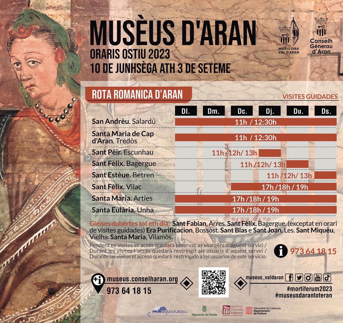 Museus_ValAran's tweet photo. ☀️OSTIU 2023 🏛️
Vos ac voletz passar “de mòrt”? 👻
Es musèus son plan vius en ostiu 👏
📆 Oraris enquiath 3 de seteme. 
⛰️⛏️ MINA VICTÒRIA: a compdar deth 14/07 
#museusdarantoteran #mortiferum2023
📸Decapitacion St Joan Baptista, pintura sus husta, 1589, Sta. Maria d’Arties https://t.co/7TG2FGx1w7
