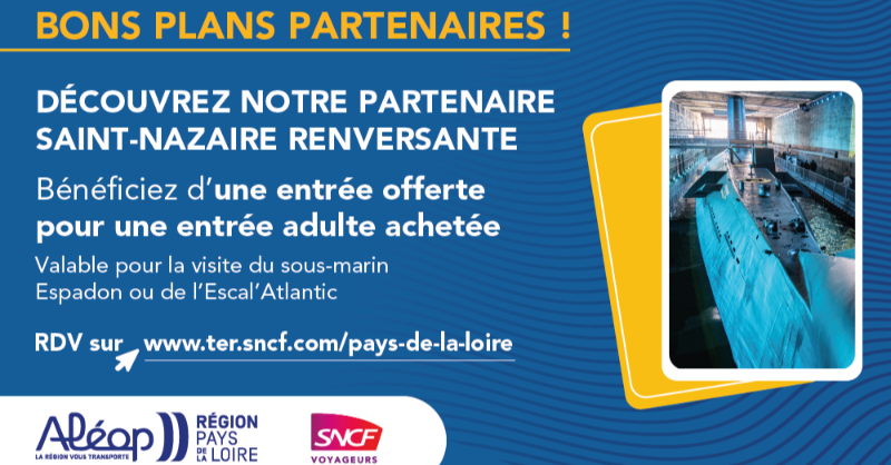 TERPays2LaLoire's tweet photo. [#BonsPlansTER] 🫧 Direction #StNazaire pour (re)découvrir 4 expériences uniques autour de l'histoire et des activités navales de la cité ! @VisitStNazaire

🎫 Avec votre #CarteMezzo, #ForfaitMulti ou #AbonnementTuttiIllimité, une entrée achetée 🟰 une entrée gratuite. 🙌