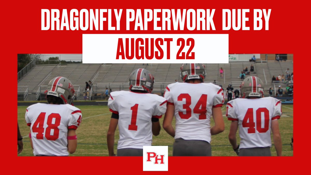 If you are trying out for fall sports make sure you have your paper work COMPLETED by Aug 22. The link for DF is on our athletic site. @PHMSPTSA @Coach_Newby @PineHollowMS