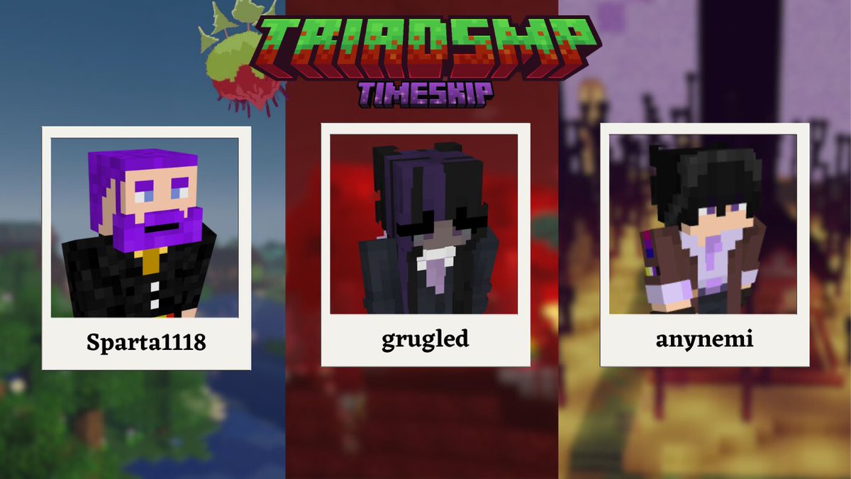 TriadSMP's tweet photo. We seem to have found 3 more polaroids! Welcome back to the smp @Sparta1118 ! And welcome to the Triads @anynemi and @grugled . We hope you enjoy your stay :) https://t.co/aZHwPduQTf