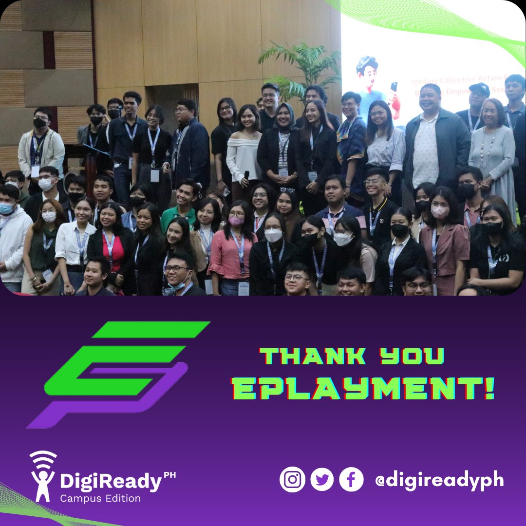digireadycampus's tweet photo. DigiReady PH would like to give a most special thank you to our Gold Partner, Eplayment. Without them, this event would not have been possible! https://t.co/3rFwB9LKJL