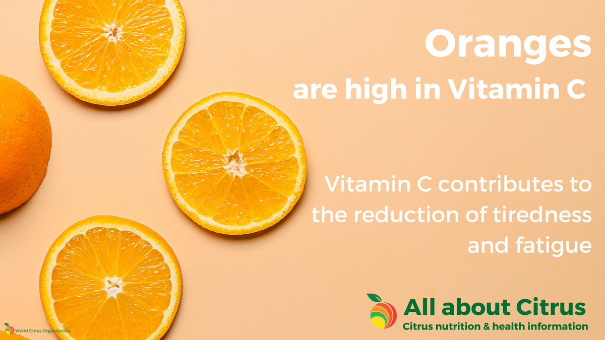 Feeling tired after a long beach day? 🏖️🌊 Have some #oranges to recover! 🍊🍊 Oranges are high in #VitaminC, which contributes to reducing tiredness and fatigue #worldcitrus #allaboutcitrus