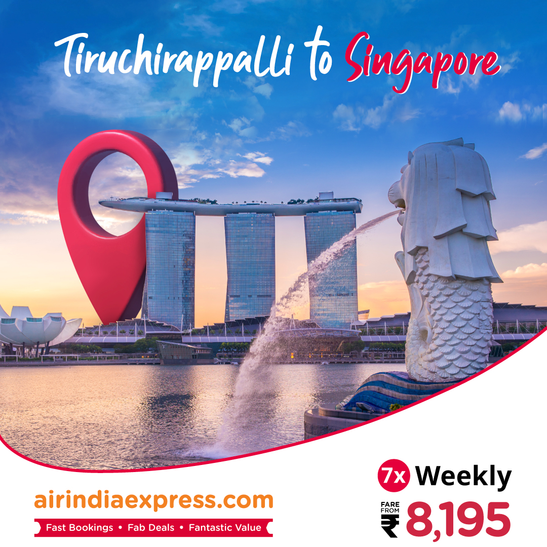 AirIndiaX's tweet photo. Get mesmerized with the worldβs largest glass greenhouse or the luxurious Marina Bay Sands, fly direct to Singapore from Chennai 4x, Tiruchirapalli 7x and Madurai 3x weekly. Book your flights today at https://t.co/rMBTOFABRt. #DirectToYourPlans https://t.co/XZ9WVWBdRz