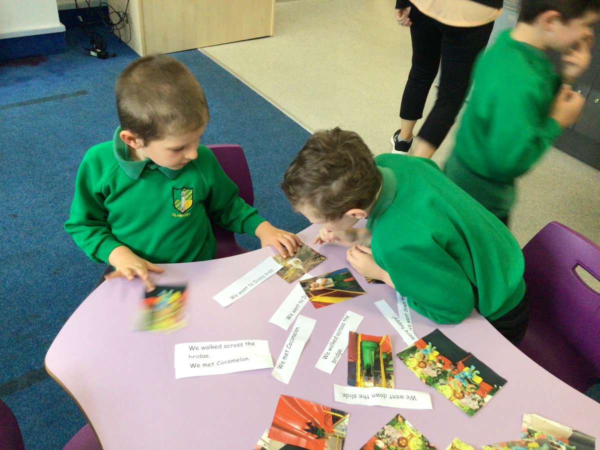 glanhowyprimary's tweet photo. In #glanfamasd we have been recognising ourselves and our friends on photos from our class trip. We have been matching sentences to our photos to make a class book! #EngagingEddies https://t.co/ApXk1HyU91