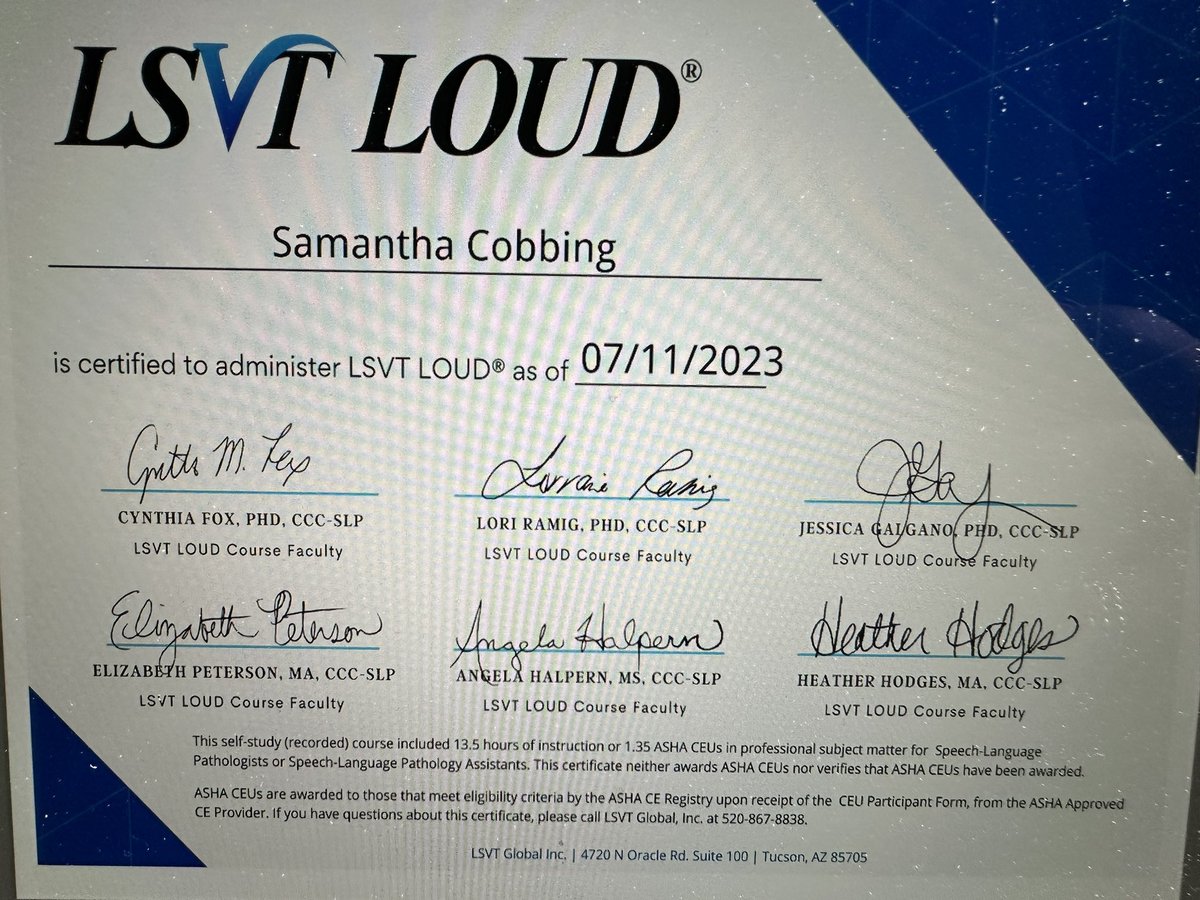 Thankfully passed my <a href="/LSVTGlobal/">LSVT Global</a> exam today 🥳 it’s a great course and I would definitely recommend it to anyone who may be considering signing up.