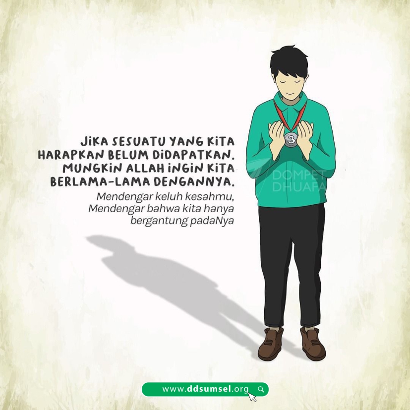 DDSumsel's tweet photo. Mungkin Allah ingin berlama-lama dengan kita, mendengarkan curhatan kita. Insya Allah, setiap usaha akan selalu membuahkan hasil; tidak sia-sia begitu saja. Pokoknya, jangan berputus asa💚
.
.
#QuotesDD #KumpulanHadist #AyatQuran #KomikIslami https://t.co/AM3mb6We4V