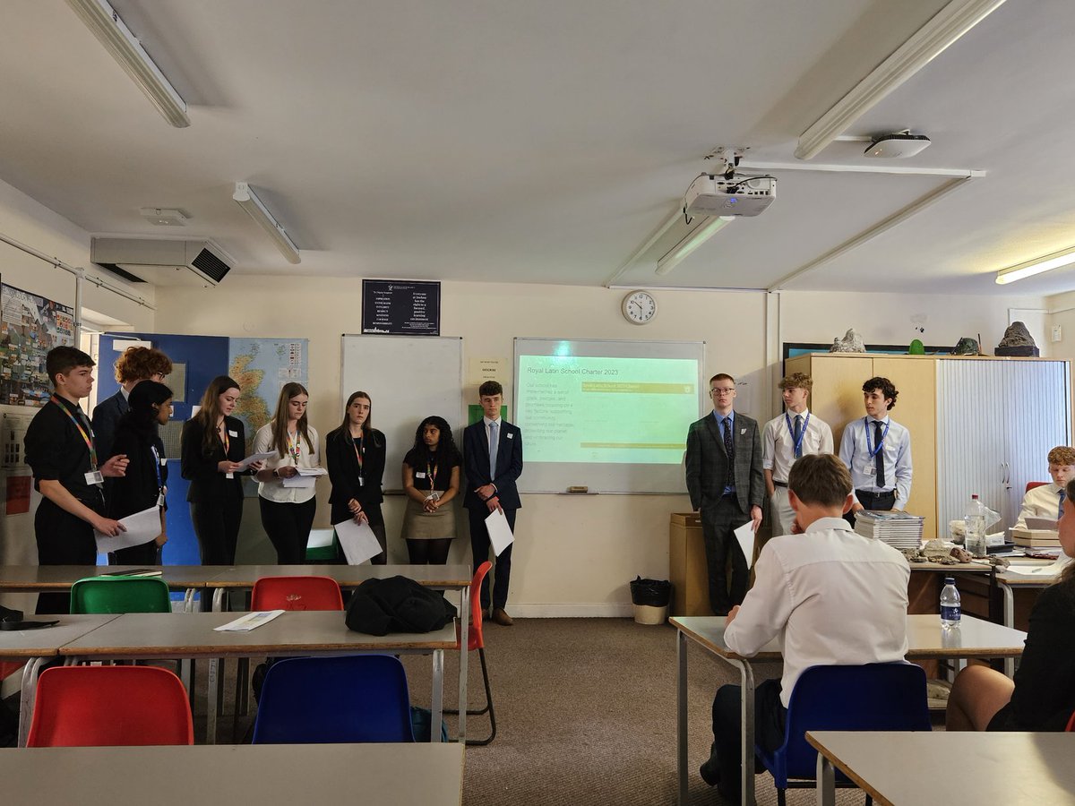 Y12 Geography and Politics students delivering their presentation on 'Defeating Poverty' as part of the Global Citizenship Conference at Sir William Borlase School @Borlase Thank you to Sir William Borlase for organising such an important event