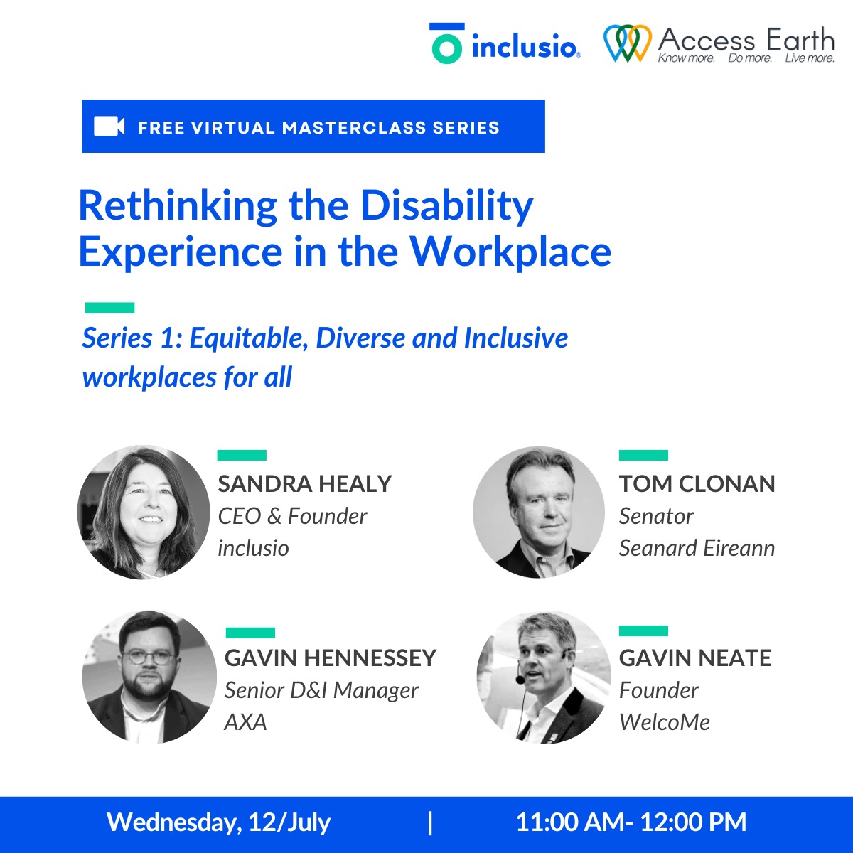 Access Earth &amp; <a href="/inclusio_io/">inclusio</a> are delighted to announce that July 12 11AM kicks off of the first of three Webinars we are hosting for #DisabilityPrideMonth.

Click to register: lnkd.in/e-gYHk-h

#inclusio #MakingDifferenceCount #RethinkingDisability #Masterclass