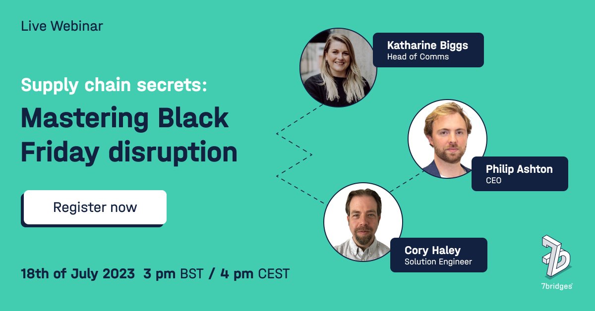 😲 ONE WEEK LEFT to sign up! 😲
Join us for our new webinar "Supply chain secrets: mastering Black Friday disruption"
In this webinar, you'll discover🥊 How an outcome-driven supply chain can combat rising costs and disruptions.
hubs.ly/Q01Xgs3y0