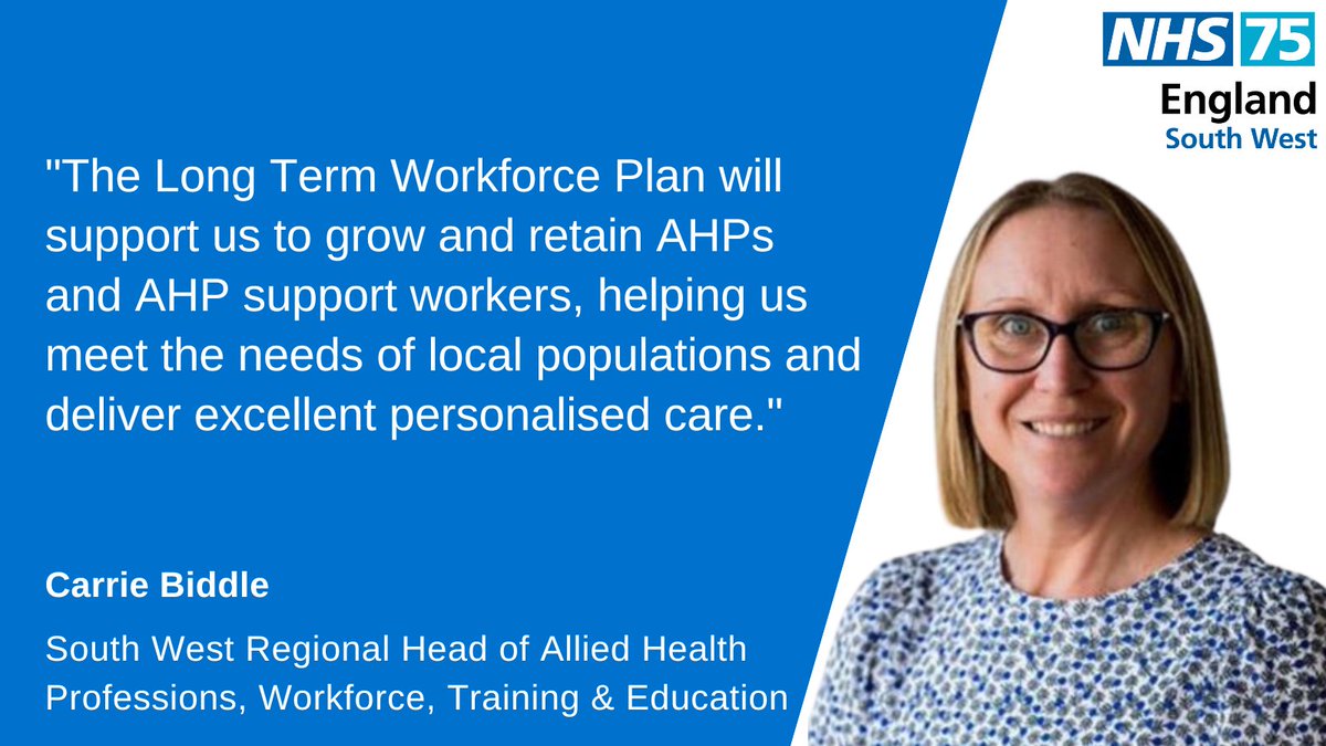 The Long Term Workforce Plan (LTWP) sets out clear goals for our allied health professionals workforce. You can read the LTWP on the NHS England website 👉 orlo.uk/IQFHz @carrie_biddle