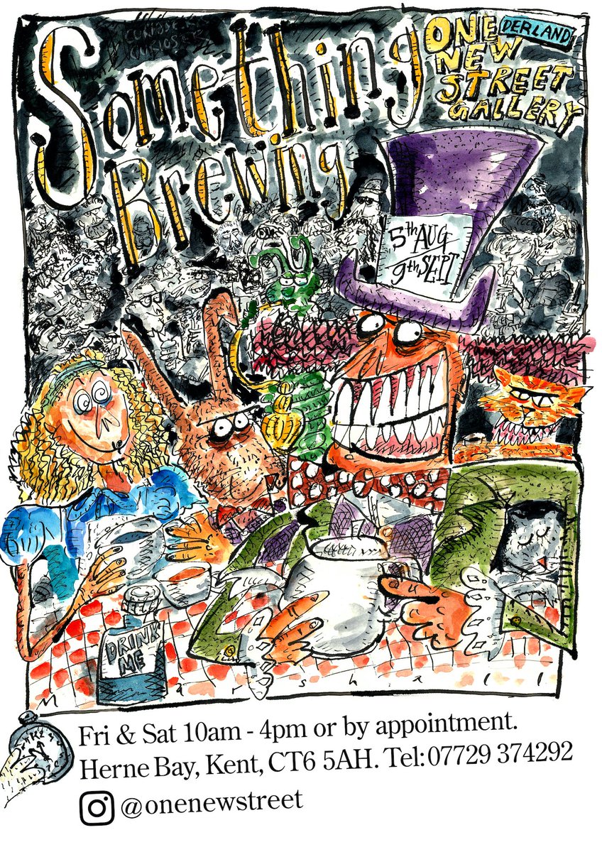MarshallNotFunny (@marshallcartoon) on Twitter photo Don't be late for a very important date. Not long until the 'Something Brewing' exhibition of art and cartoons at @onenewstreet gallery #HerneBay which coincidentally coincides with the wonderful <a href="/HBCartoonFest/">Cartoon Festival</a>. Curiouser and curiouser.⏱️🐰 Don't be late for a very important date. Not long until the 'Something Brewing' exhibition of art and cartoons at @onenewstreet gallery #HerneBay which coincidentally coincides with the wonderful <a href="/HBCartoonFest/">Cartoon Festival</a>. Curiouser and curiouser.⏱️🐰