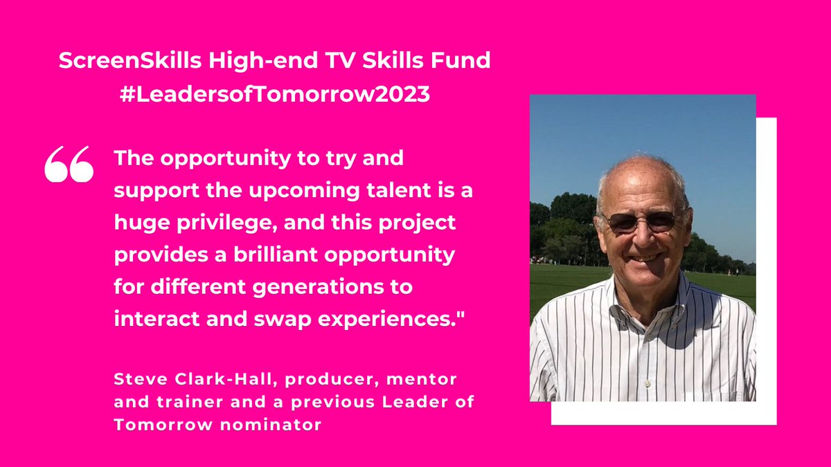 UKScreenSkills's tweet photo. Are you a senior crew member in HETV, like producer Steve, who knows somebody keen to develop their skills, progress their HETV career &amp; move into a senior role? Nominate them to become a ScreenSkills HETV #LeaderofTomorrow today at https://t.co/WnW2jLMcCQ https://t.co/EEgkbmXSie https://t.co/p5lRgHomkg