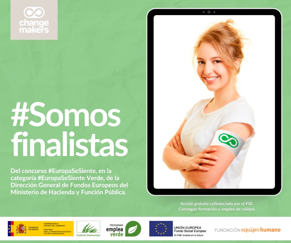 soychangemaker's tweet photo. #SomosFinalistas del concurso #EuropaSeSiente, en la categoría #EuropaSeSiente Verde, donde premian a los mejores proyectos españoles financiados por fondos europeos.

El 22 de septiembre viviremos la final en Vilagarcía de Arousa, ¡nos vemos! https://t.co/1GrjZxPXBL