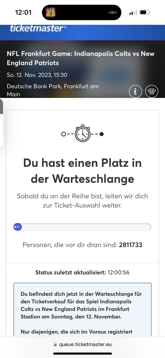 Läuft bei mir 😅🙈 

#NFLDeutschland #ranNFL #NFLFrankfurt #NFLTickets