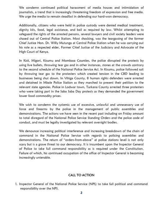 KaranjaMuraya1's tweet photo. PRESS STATEMENT OF 
 FREEDOM TO PROTEST JULY 11 2023

A police keen on protecting civic rights, fundamental freedoms and national values is commendable. It starts with the IGP's office. 
@IMLU_org @CRECOKenya @HakiKNCHR @thekhrc @IJM @ICJKenya @DefendersKE @rightssecurity https://t.co/yfRRHMUHc6