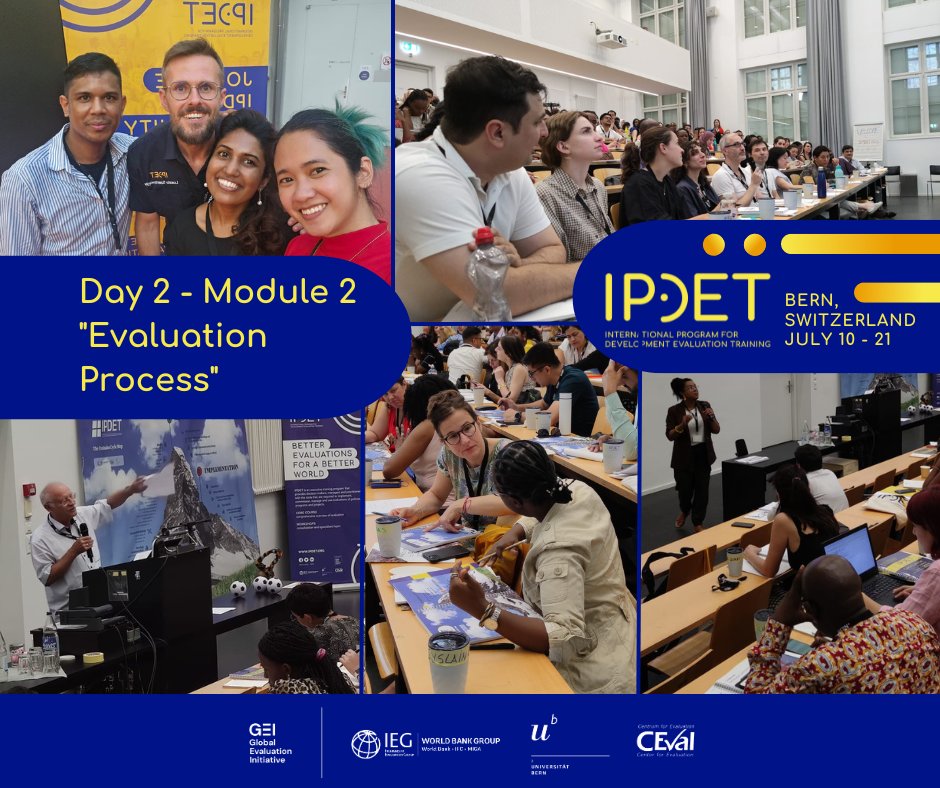 Half day over from the second day of the #IPDET2023 Core Course. So far there has been input on module 2 "#Evaluation Process" by the instructors Stefanie Krapp and <a href="/Candice85379757/">Candice</a> !

Visit us for more IPDET Core Course information: lnkd.in/eszHji-i

#CloseTheMandEGap