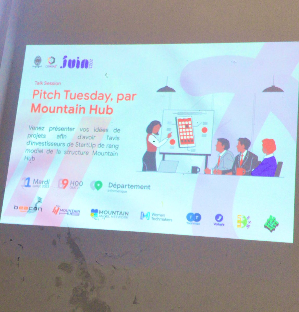comsas_uy1's tweet photo. #juin2023
#comsas
Day 2.
Avec @mountainhubb le Pitch Tuesday débute à S01(salle en face de la salle multimédia). https://t.co/Id8ccwVGBi
