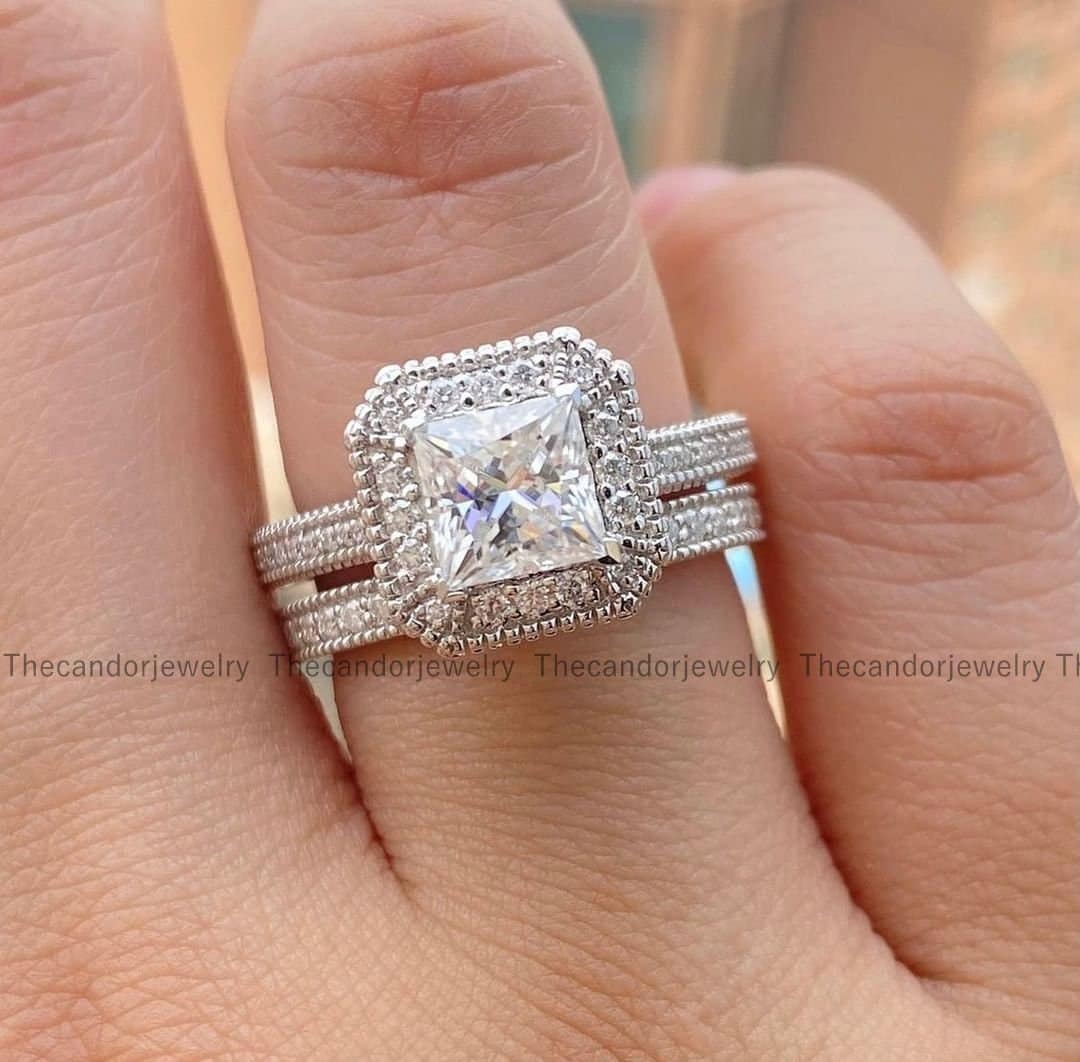 thecandorjewel's tweet image. Princess Engagement Ring Princess Ring 2.12 Carat Unique Engagement Ring  etsy.me/3NLgcDg #rosegold #princessring #whitegoldring #haloring #foreverone #beautifulring #moissaniteprincess #uniqueengagement #weddingring #ringforher